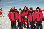 Group picture at ceremonial South Pole
