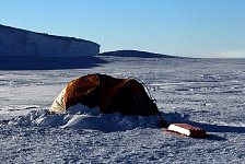 Tent and iceberg