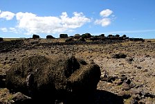 Toppled moai