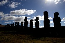 Easter Island Moai, group