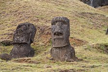 Moai at Easter Island quarry