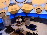 Kitchen tent interior
