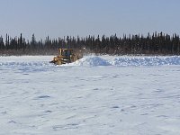 Bulldozer on the ice road