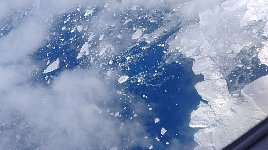 Icebergs near Ilulissat as seen from plane