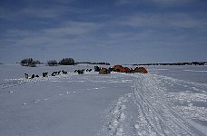 Frozen river camp