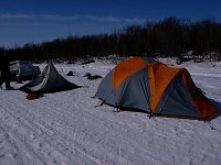 Setting up the smaller tents