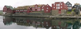 Grass roof houses in Torshavn (Faroe Islands)