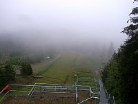 Look down Wurmberg ski jump in the fog