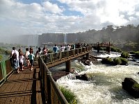 Iguazu waterfall viewing bridge