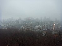 Mont Royal foggy skyline view