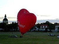 Heart-shaped balloon almost ready
