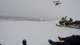 Drone over ski track