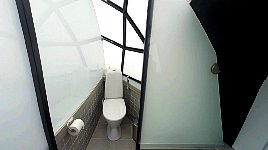 Glass igloo toilet