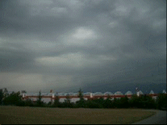 Lightning storm over Geneva airport