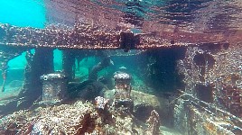 Underwater wreck near Potamos Beach