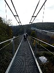 Walking along suspension bridge
