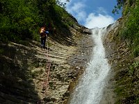 Guide descending waterfall