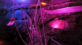 Hanging bridge in cavern