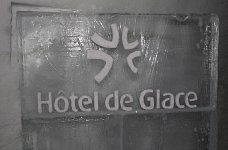 Ice hotel sign