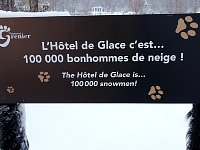 Ice hotel snowmen sign
