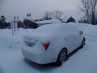 Snow covered rental car