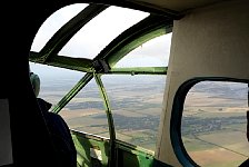 Cambridgeshire through Dragon Rapide flight deck window