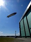 Zeppelin, hangar and blue skies
