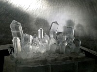 Crystal ice sculptures at Klein Matterhorn