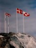 Greenlandic, Danish and British flags