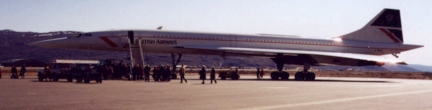 [Concorde on runway in Kangerlussuaq, Greenland, June 1996]