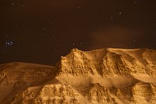 Longyearbyen mountains at night