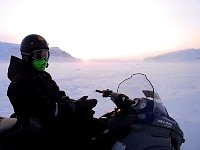 Snowmobile rider at Tempelfjorden