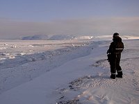 Sea ice on Isfjorden, Colesbukta in background