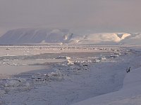 Sea ice on Isfjorden, Colesbukta in background