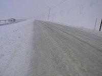 Slushy Longyearbyen road