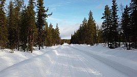 Swedish road with snow