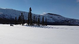 Crossing lake at Parte