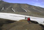 [Down Sarkofagen mountain and to the Longyearbreen glacier]