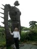 Robot soldier and me on roof of Ghibli museum, Mitaka