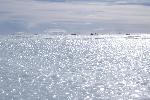 Blue ice runway, close up