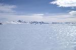 Blue ice runway, close up