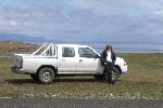 Me and rented car, Patagonia, Chile