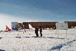 New South Pole station and 2006 South Pole marker