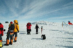 Photographing the photographer at the ceremonial South Pole