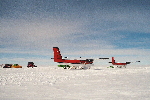 Planes refueling at Thiel Mountains