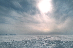 Tracks in snow at Thiel Mountains