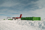 Fuel barrels at Thiel Mountains