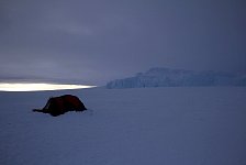 Fake sunset in Antarctica