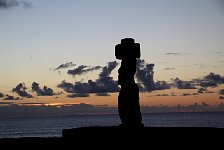 Moai at sunset