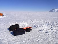 Gear packed at former camp-site